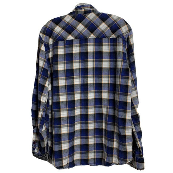 Mambo Australia Plaid Shirt Men’s L Casual Cotton Cargo Flip Cuffs - Picture 3 of 15